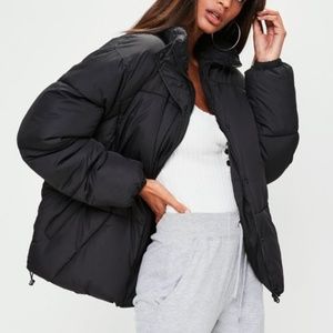 MISSGUIDED Black Puffer Jacket